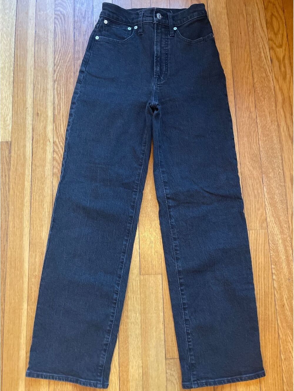 Madewell The Perfect Vintage High Rise Wide Leg Jeans Black Rinse Size 24